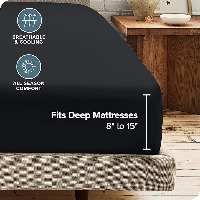 Bare Home 5-Pack Fitted Bottom Sheets Twin - Image 4