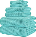 POLYTE 430 GSM Microfiber Quick Dry Lint Free Oversize Bath Towel Set, 6 Piece by Polyte