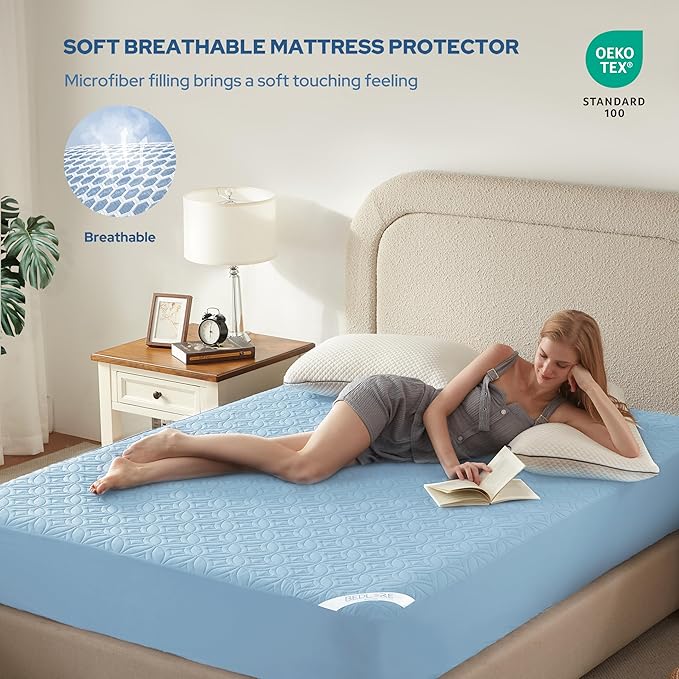 BEDLORE Waterproof Mattress Protector, Cal King Size Mattress Pad - Image 3
