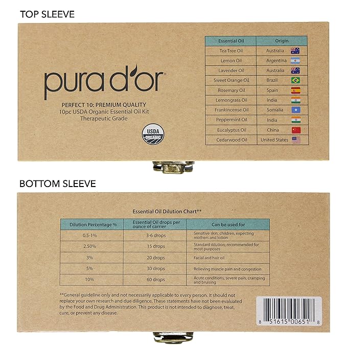 PURA D'OR Organic Perfect10 Essential Oils Set - Image 5