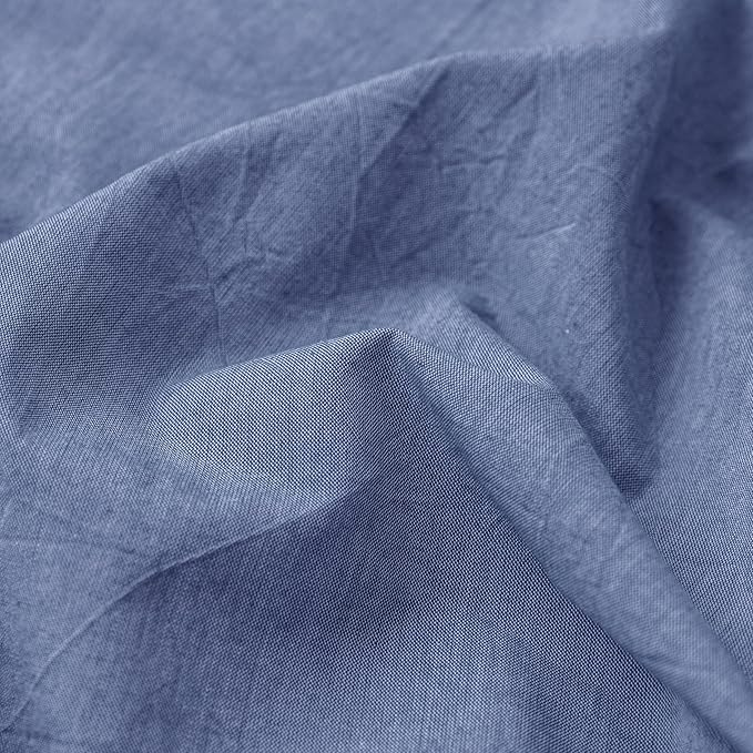 MooMee Fitted Bottom Sheet Only 100% Washed Cotton Linen Like Textured - Image 4