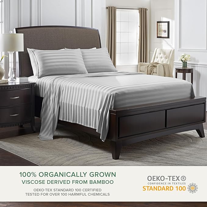 Pure Bamboo King Sheets, Genuine 100% Organic Viscose Derived from Bamboo Bed - Image 2