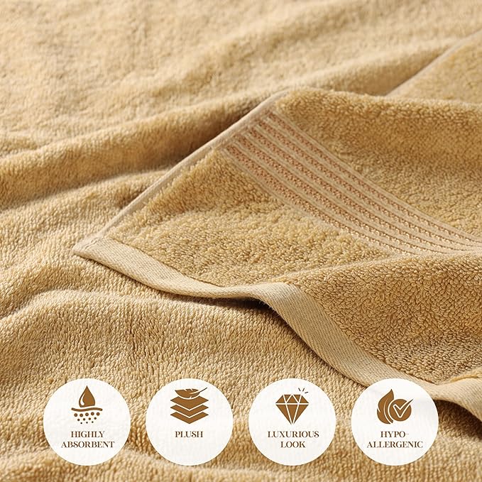 Superior Egyptian Cotton 8-Piece Towel Set, Guest Bath Decor Essentials - Image 8