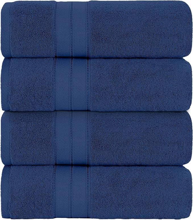 Modern Threads 4-Pack SpunLoft Bath Sheet Navy 35x66 - Image 2