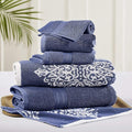Modern Threads 6 Piece Reversible Yarn Dyed Jacquard Towel Set Artesia Damask by ModernThreads