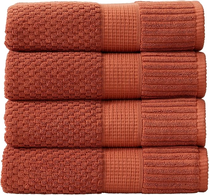 NY Loft 100% Cotton 4 Pack Bath Towel Set| Super Soft & Absorbent Quick-Dry by NYLoft