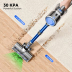Cordless Vacuum Cleaner - 30KPa Suction Power, 45 Min Runtime, Lightweight Stick Vacuum with Removable Battery, LED Anti-Tangle Brush, Dual HEPA Filtration for Carpet, Hardwood Floors & Pet Hair