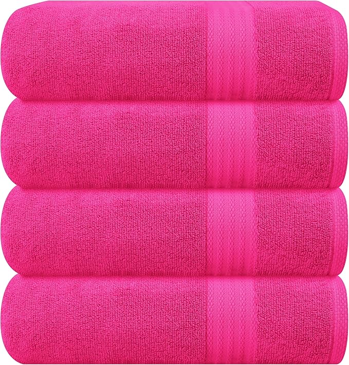 GLAMBURG Premium Cotton 4 Pack Bath Towel Set by GLAMBURG