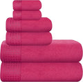 GLAMBURG 100% Cotton Ultra Soft 6 Pack Towel Set, Contains 2 Bath Towels 28x55 by GLAMBURG