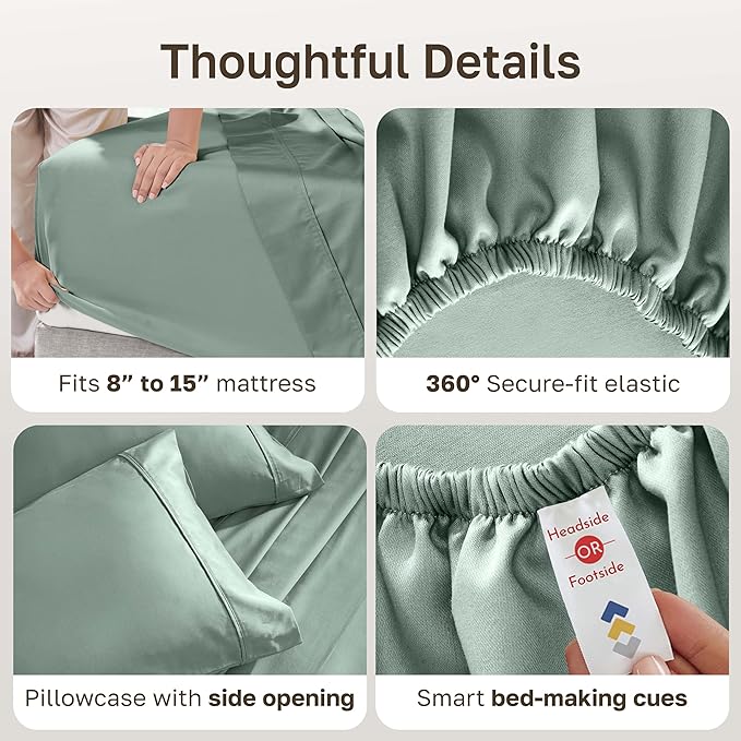 California Design Den Soft 100% Cotton Bed Sheets Twin Size Set, 400 Thread - Image 6