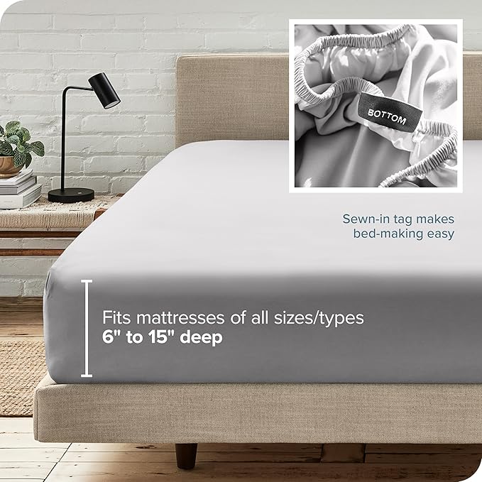 Bare Home Fitted Bottom Sheet Full XL Size - Image 6