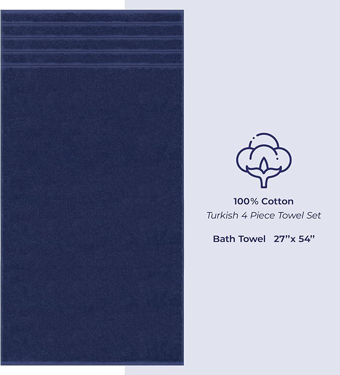 American Soft Linen Luxury 4 Piece Bath Towel Set, 600 GSM 100% Cotton Turkish - Image 4