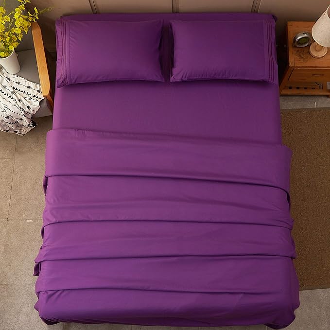 SONORO KATE Sheets Super Soft Microfiber 1800 Thread Count 18 Inch Deep Pocket - Image 9