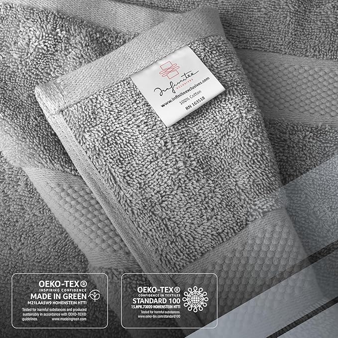Infinitee Xclusives Luxury 100% Ring-Spun Cotton Bath Towels Set of 4 – Soft - Image 5