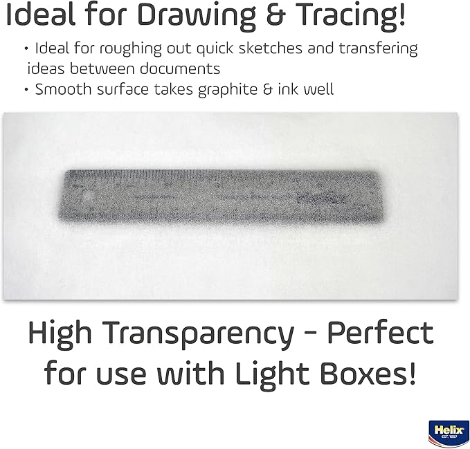 Helix - Sketch & Tracing Paper Roll - 12 Inch by 50 Yards - Transparent