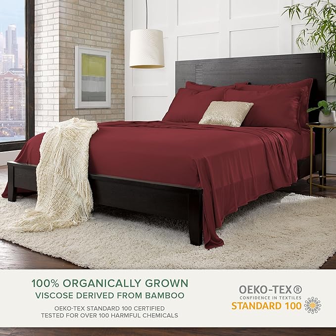 Pure Bamboo Queen Sheets, Genuine 100% Organic Viscose Derived from Bamboo Bed - Image 2