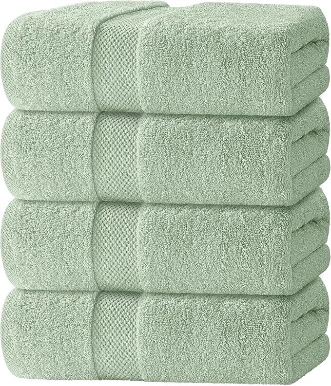 White Classic Luxury Bath Towels Set of 4 Large by WhiteClassic