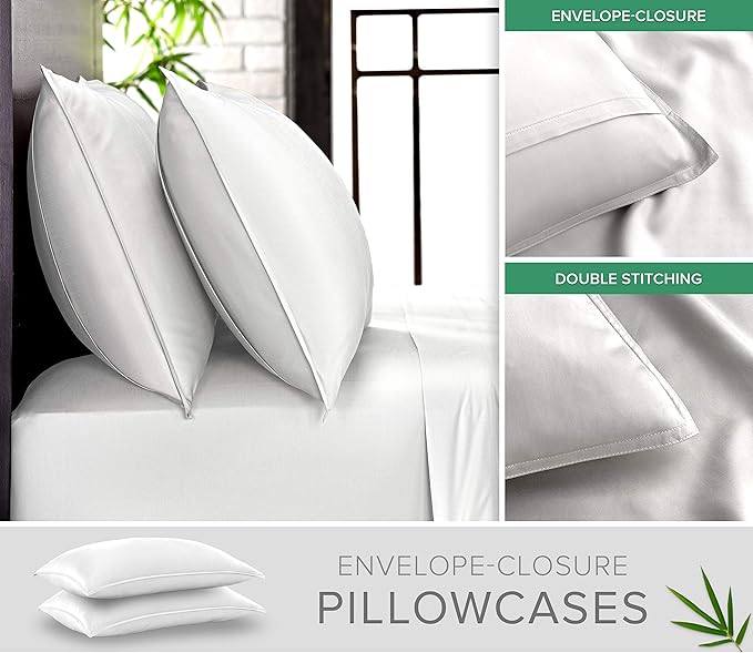 Pure Bamboo Full Sheets, Genuine 100% Organic Viscose Derived from Bamboo Bed - Image 3