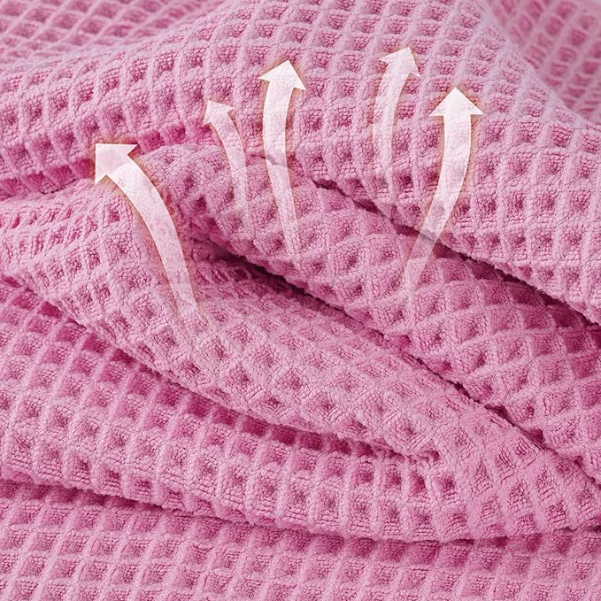 Microfiber Waffle Bath Towels, 4 Pieces, Fast Drying, Lint Free 430 GSM - Image 2