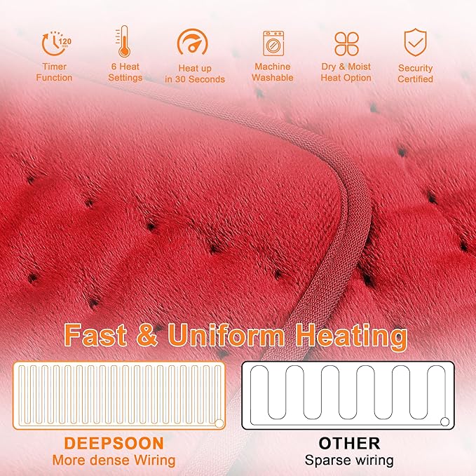 Deepsoon Heating Pad, Electric Heating Pads - Image 5