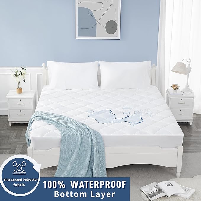 Sunflower Quilted Twin XL Mattress Protector, Mattress Pad Twinxl College Dorm - Image 4