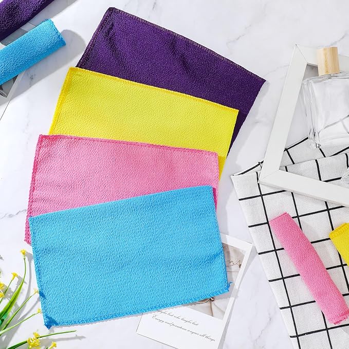 Tatuo 12 Pieces Korean Exfoliating Mitt Glove Italy Towel Body Skin Scrubber - Image 6