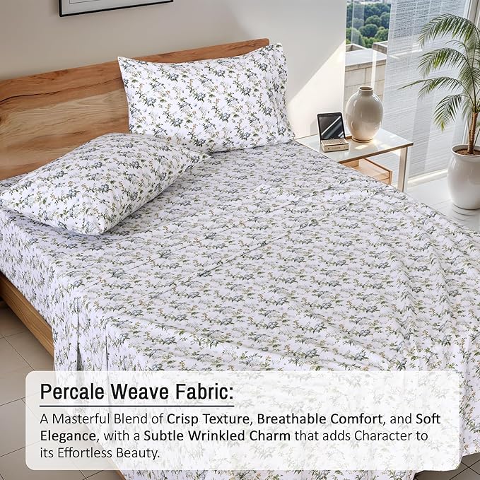 RUVANTI 100% Cotton Sheets – California King Percale Bedding, Cooling & - Image 3