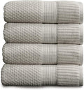 NY Loft 100% Cotton Bath Towel Set of 4 | Grey Towels | Oeko-TEX® Standard 100 by NYLoft