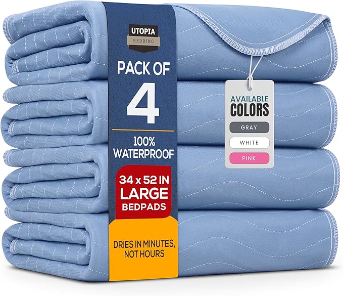 Utopia Bedding Washable Underpads 34" x 52", Waterproof Reusable Heavy by UTOPIABEDDING