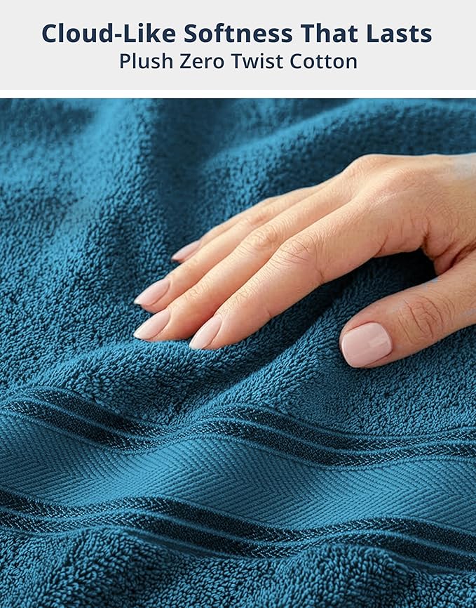 LANE LINEN 100% Cotton 4 Pack Bath Towels Set - Image 4