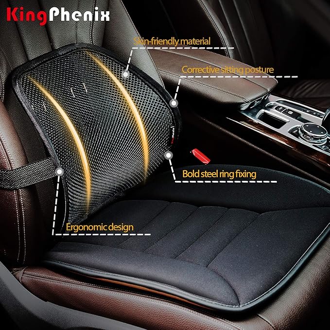 kingphenix Lumbar Support (2 Pack) with Breathable Mesh, Suit for Car, Office Chair
