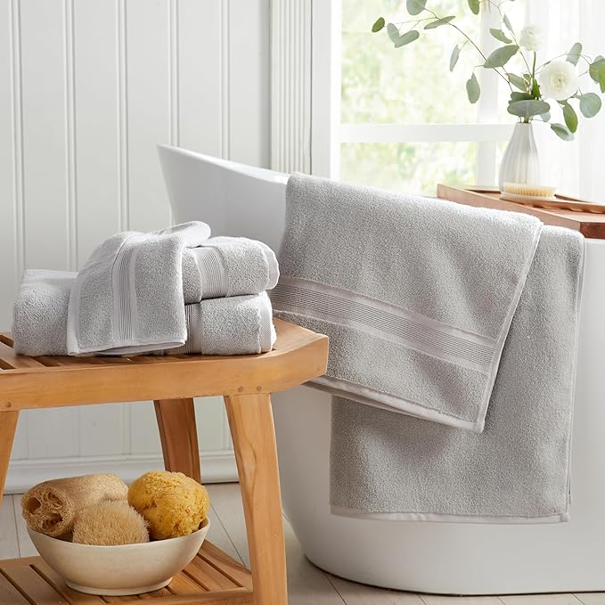 Springtree Home Luxury Bamboo Rayon Bath Towel Set of 4 | 35% Bamboo Rayon - Image 7