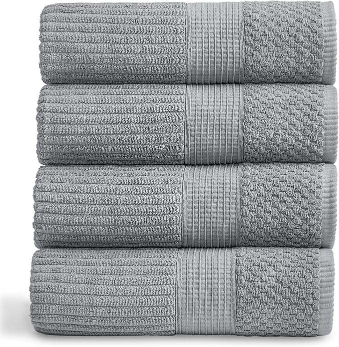 Springtree Home 100% Cotton Bath Towel Set of 4 | Super Soft & Absorbent by SpringtreeHome
