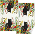 Accnicc 2 Pack Black Cat Bathroom Hand Towels Decorative Spring Floral Dish by Accnicc