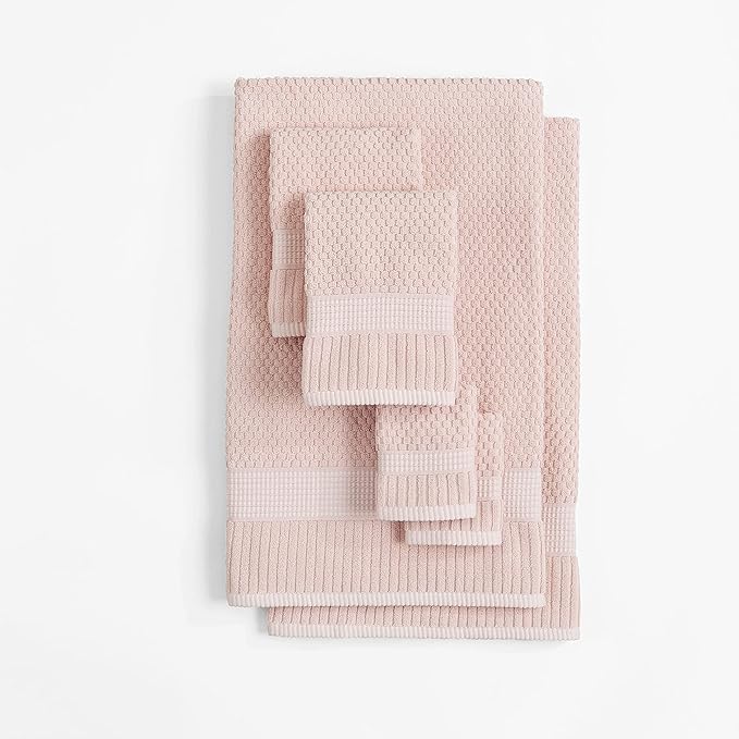NY Loft 100% Cotton 6 Piece Bath Towel Set | Pink Towels | Soft & Absorbent - Image 4