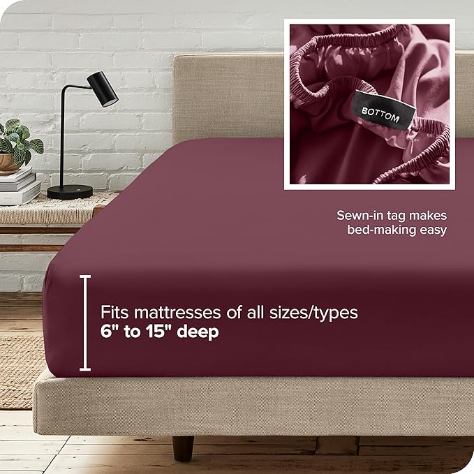 Bare Home Fitted Bottom Sheet Queen Size - Image 6