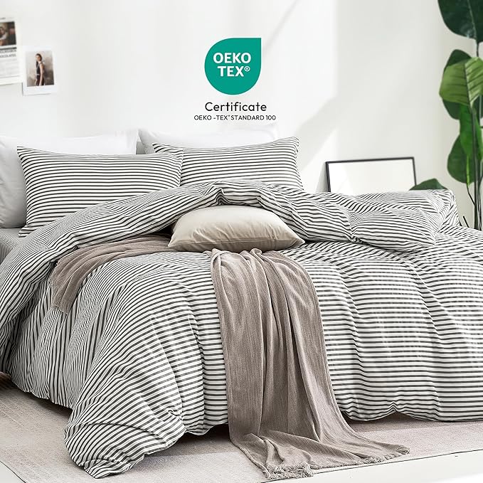 JELLYMONI Oversized King Duvet Cover Set, Cotton Duvet Cover 3 Pieces - Image 2