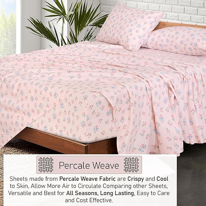 RUVANTI 100% Cotton Sheets – Queen Size Percale Bedding, Cooling & Breathable - Image 3