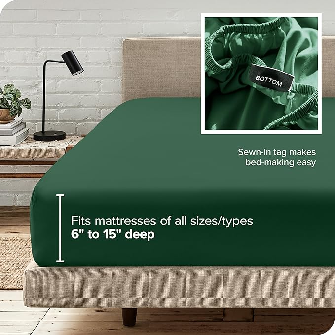 Bare Home Fitted Bottom Sheet Queen Size - Image 6