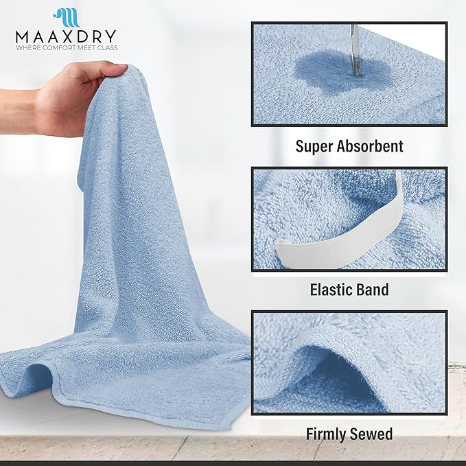 100% Cotton Hair Towel Wrap for Women, Men & Kids – Non-Microfiber 450 GSM - Image 3