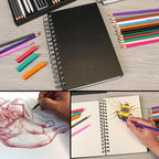 U.S. Art Supply 5.5" x 8.5" Premium Hardbound Sketch Book, 2 Pack, 80 Sheets Each, 70 lb (110gsm) - Hardcover Spiral Bound Artist Field, Small Sketch Pad, Acid-Free Drawing Pad - Adults, Students