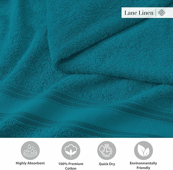 LANE LINEN 100% Cotton Oversized Bath Towels Set of 4 - Image 6