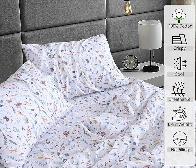 RUVANTI 100% Cotton Sheets – Queen Size Percale Bedding, Cooling & Breathable - Image 3