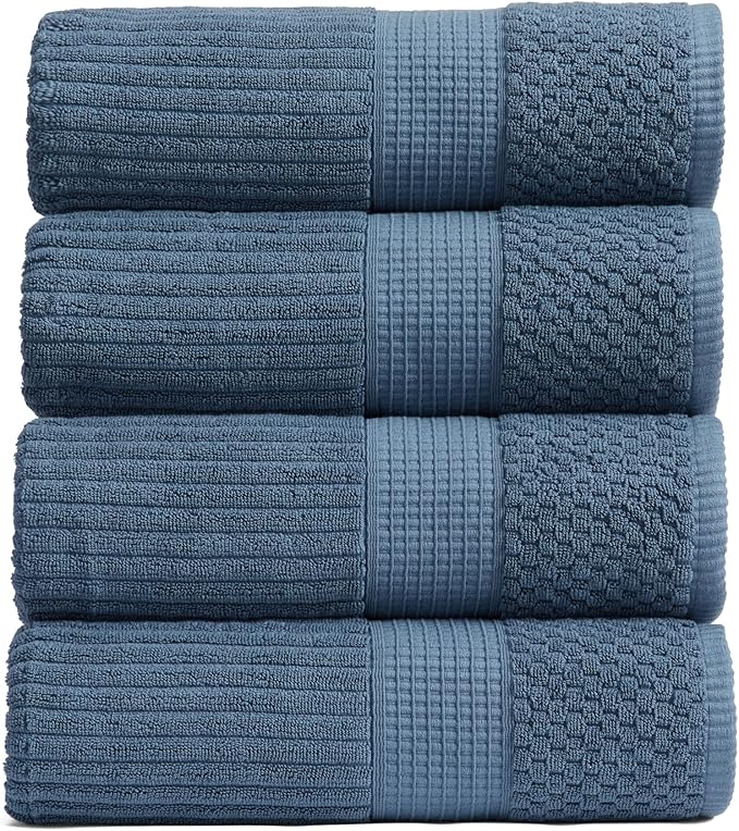 Springtree Home 100% Cotton Bath Towel Set of 4 | Super Soft & Absorbent by SpringtreeHome