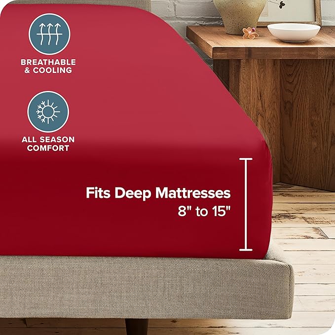 Bare Home 2-Pack Fitted Bottom Sheets Queen - Image 4