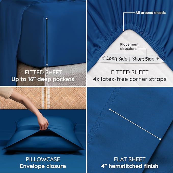 Bambaw California King Sheet Set 4pcs – 100% Viscose Derived from Bamboo Sheets - Image 5
