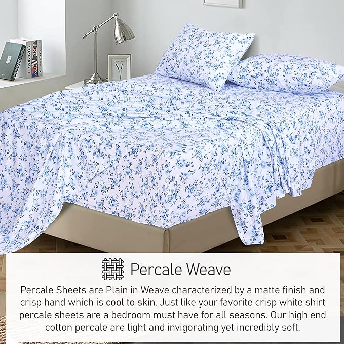 RUVANTI 100% Cotton Sheets – Twin XL Size Percale Bedding, Cooling & Breathable - Image 6