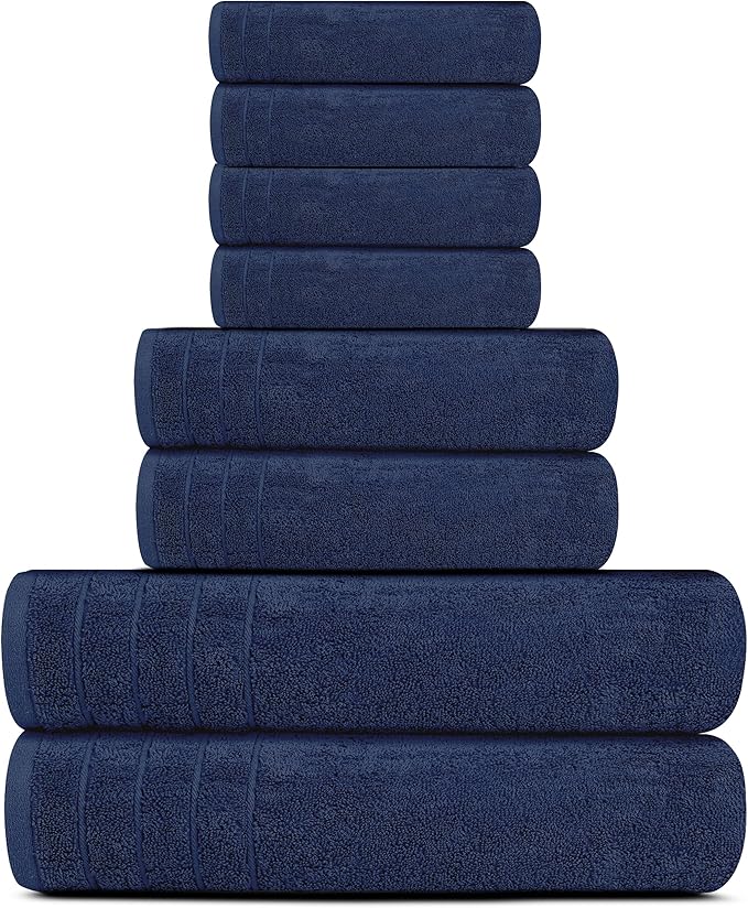 Tens Towels Pack of 8 Towels Set, 2 Extra Large Bath, 2 Hand, 4 Washcloths - Image 5