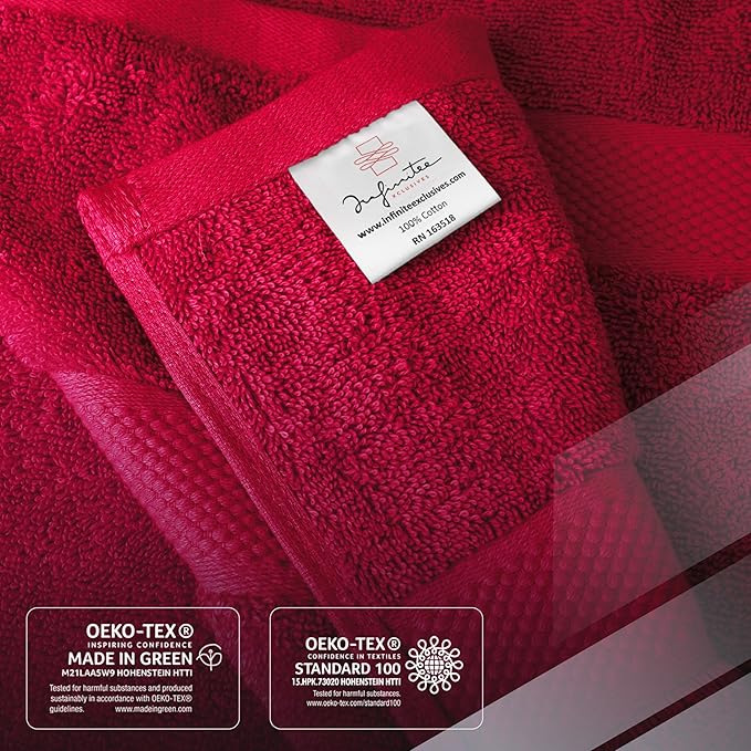 Infinitee Xclusives Luxury 100% Cotton Towel Set – 8 Piece Bathroom Towel Set – - Image 5