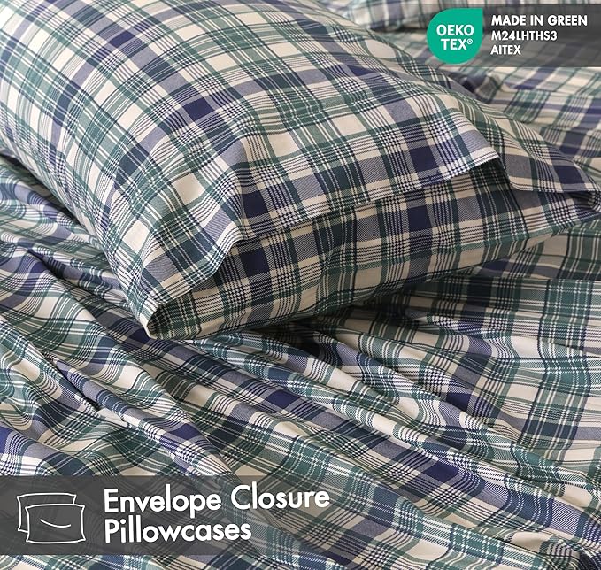 RUVANTI 100% Cotton Sheets – King Size Percale Bedding, Cooling & Breathable - Image 5